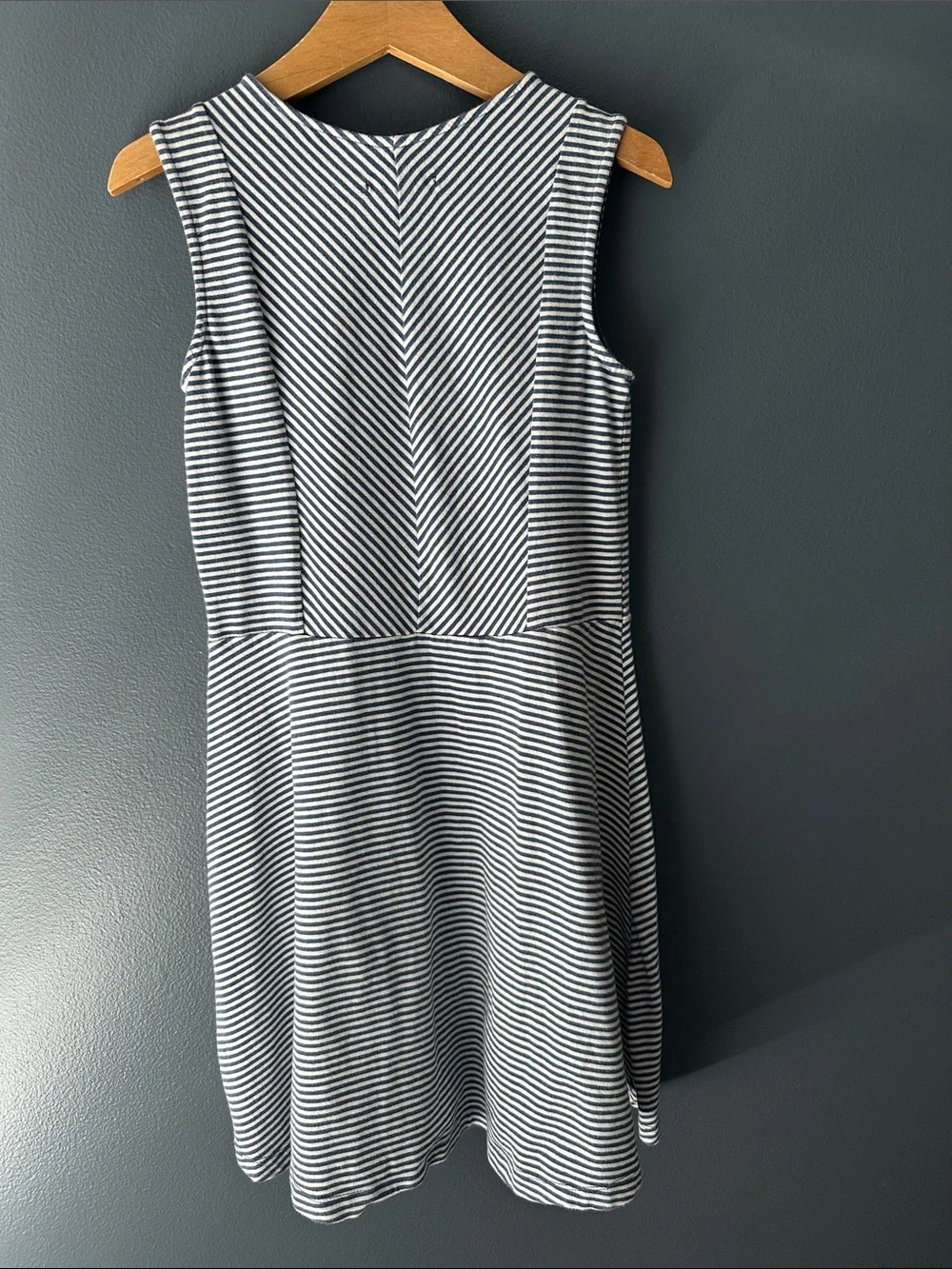 💙 GAP KIDS girls dress blue White Striped Sleeveless Dress large 10/12